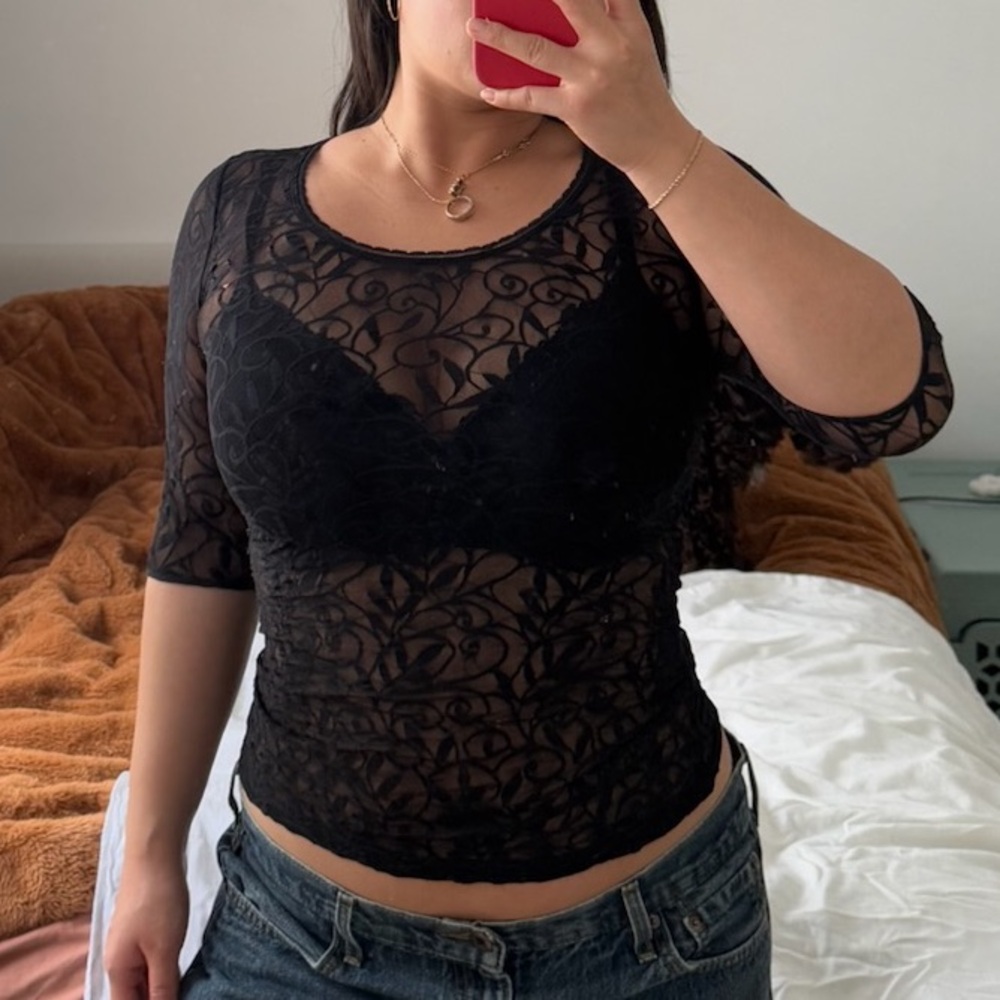 Wolford Black Lace Top